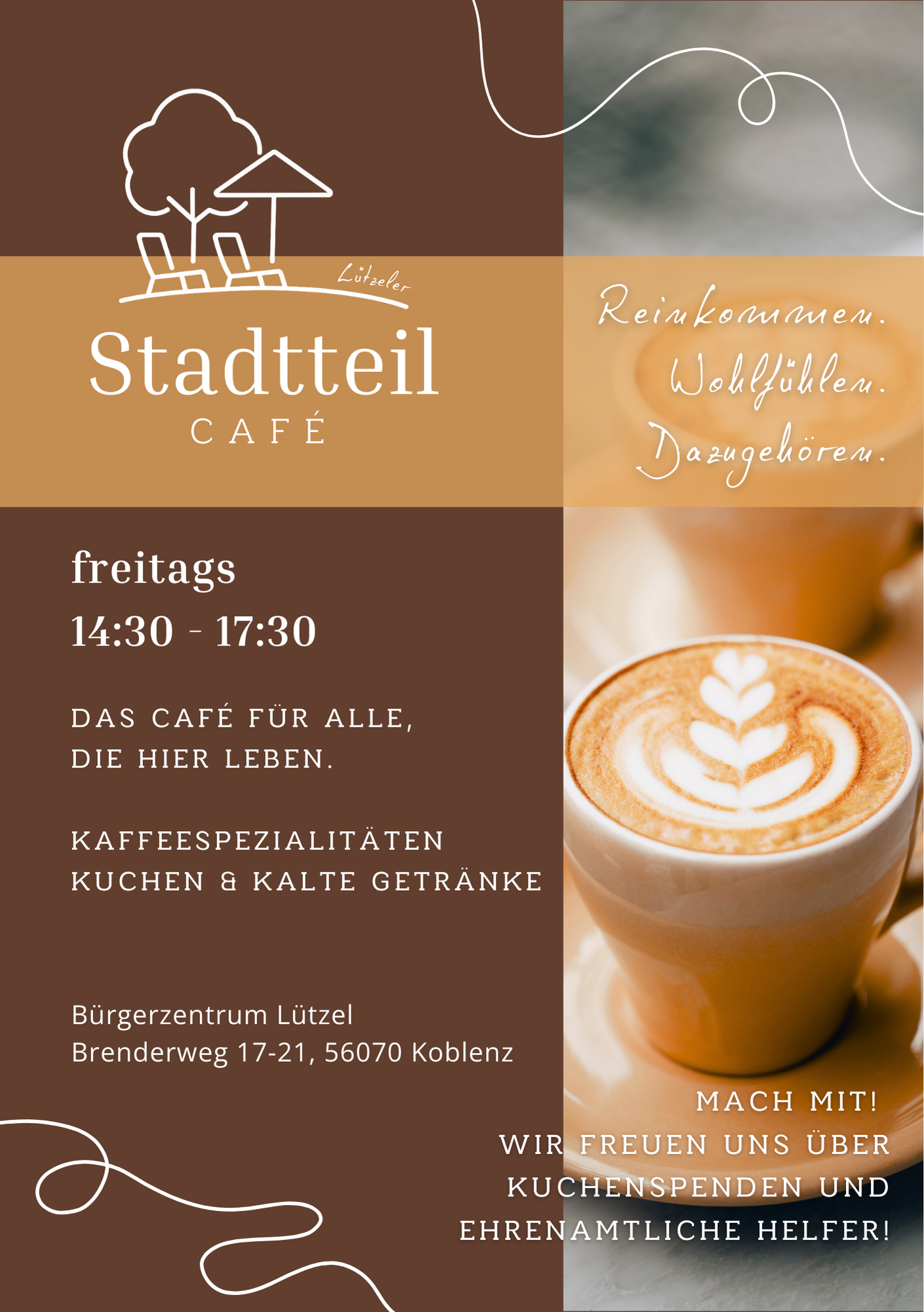 Stadtteil Café Flyer A5 (dunkel)